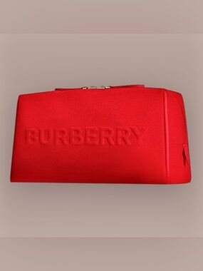 Red Burberry Beauty (Embossed) Cosmetic-Makeup Bag